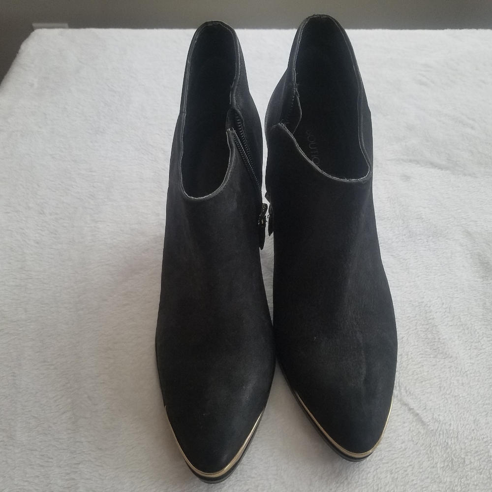 Boutique 9 Black Nubuck Wedge Heel Ankle Boots